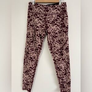 SWEATY BETTY Women's Burgundy and White Leggings